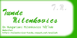 tunde milenkovics business card